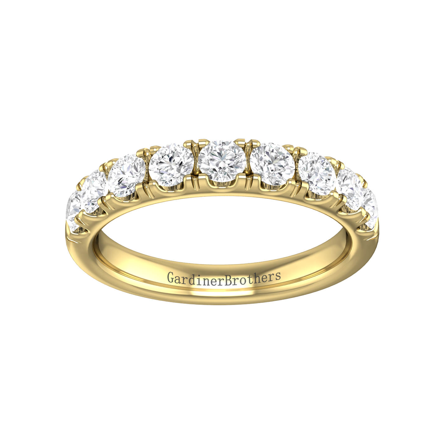 Round Brilliant Cut Mirco Claw Set Wedding Band Gardiner Brothers