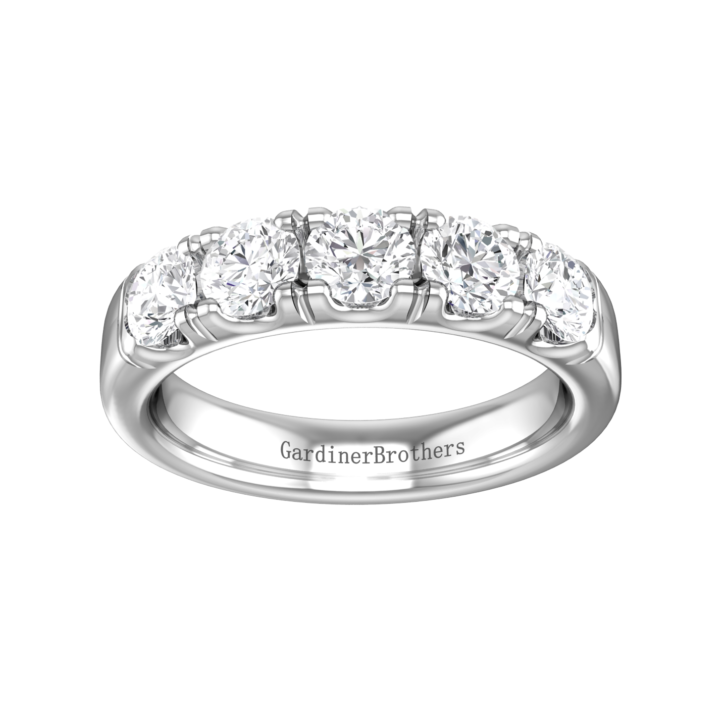 Round Brilliant Cut Mirco Claw Set Wedding Band Gardiner Brothers