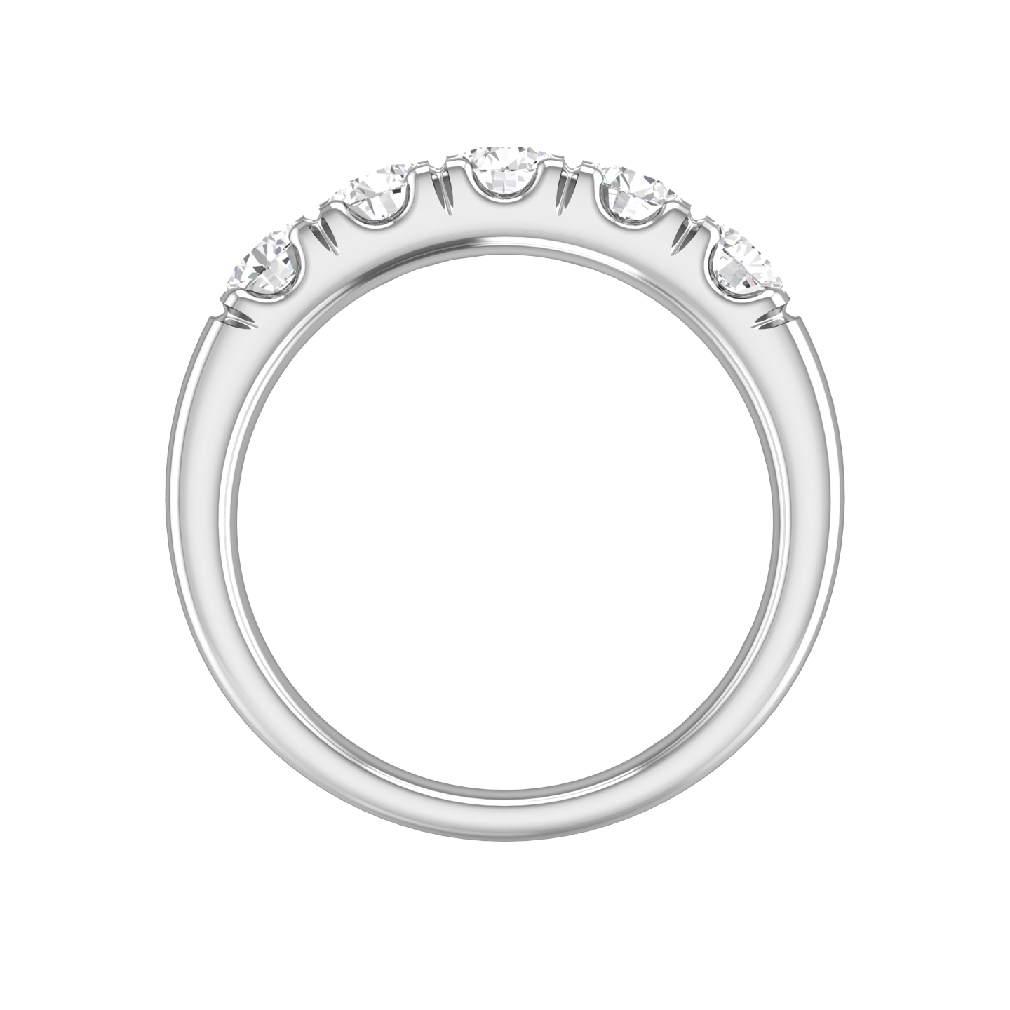 Round Brilliant Cut Mirco Claw Set Wedding Band Gardiner Brothers