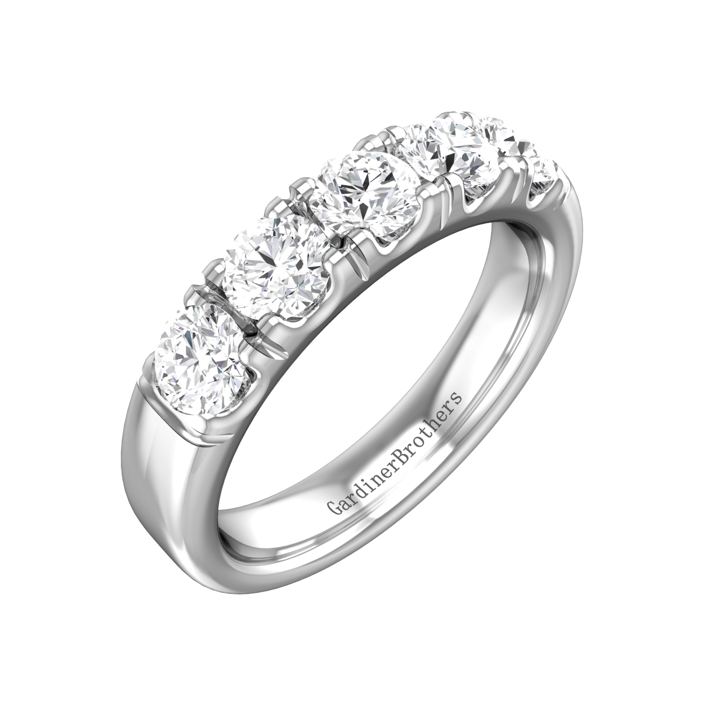 Round Brilliant Cut Mirco Claw Set Wedding Band Gardiner Brothers