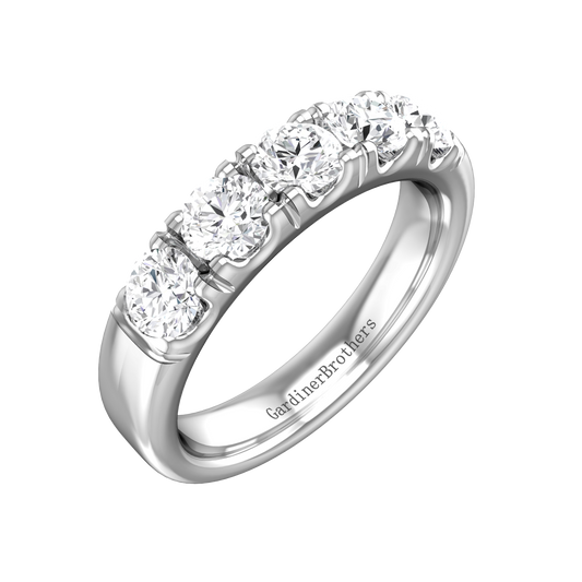 Round Brilliant Cut Mirco Claw Set Wedding Band  Gardiner Brothers