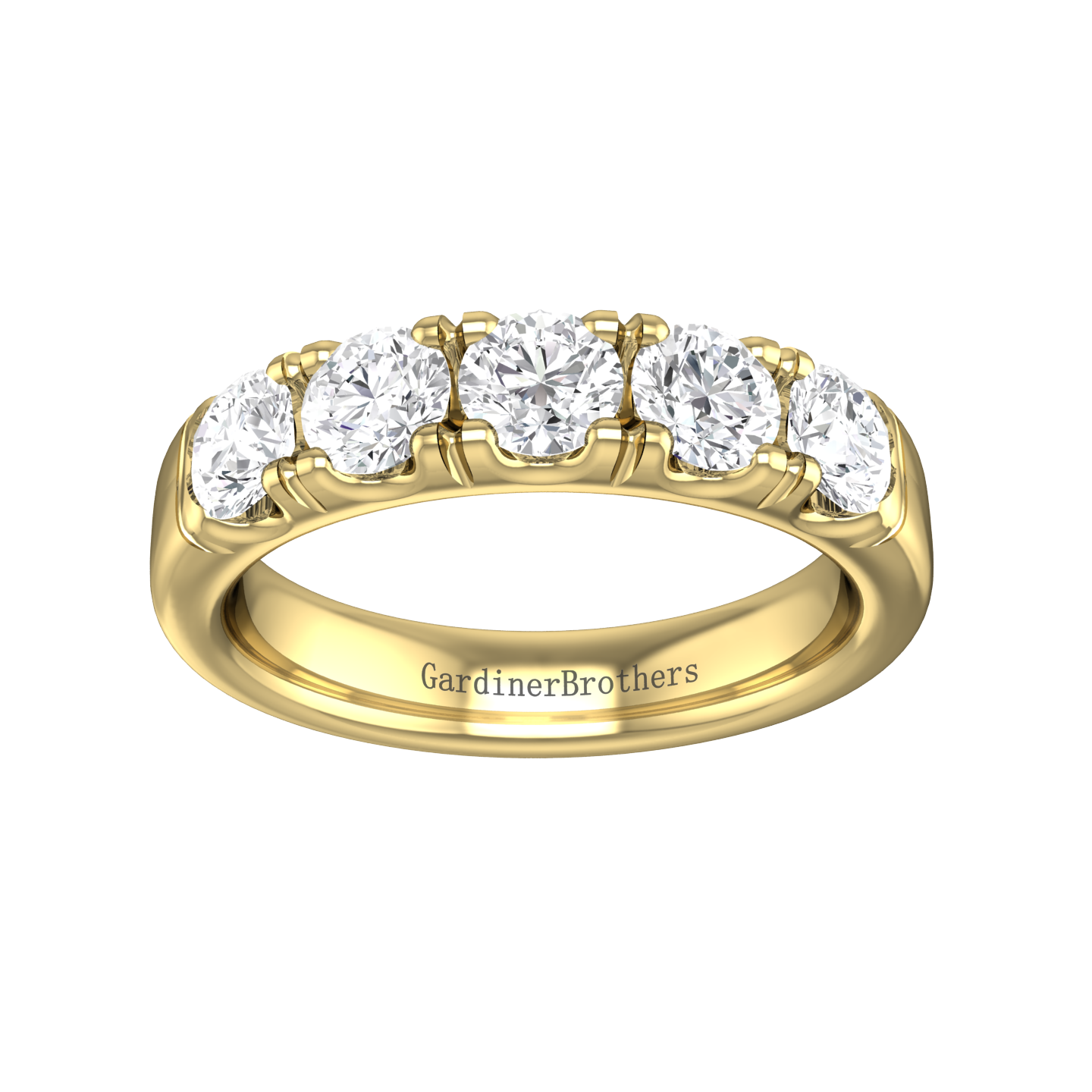 Round Brilliant Cut Mirco Claw Set Wedding Band Gardiner Brothers