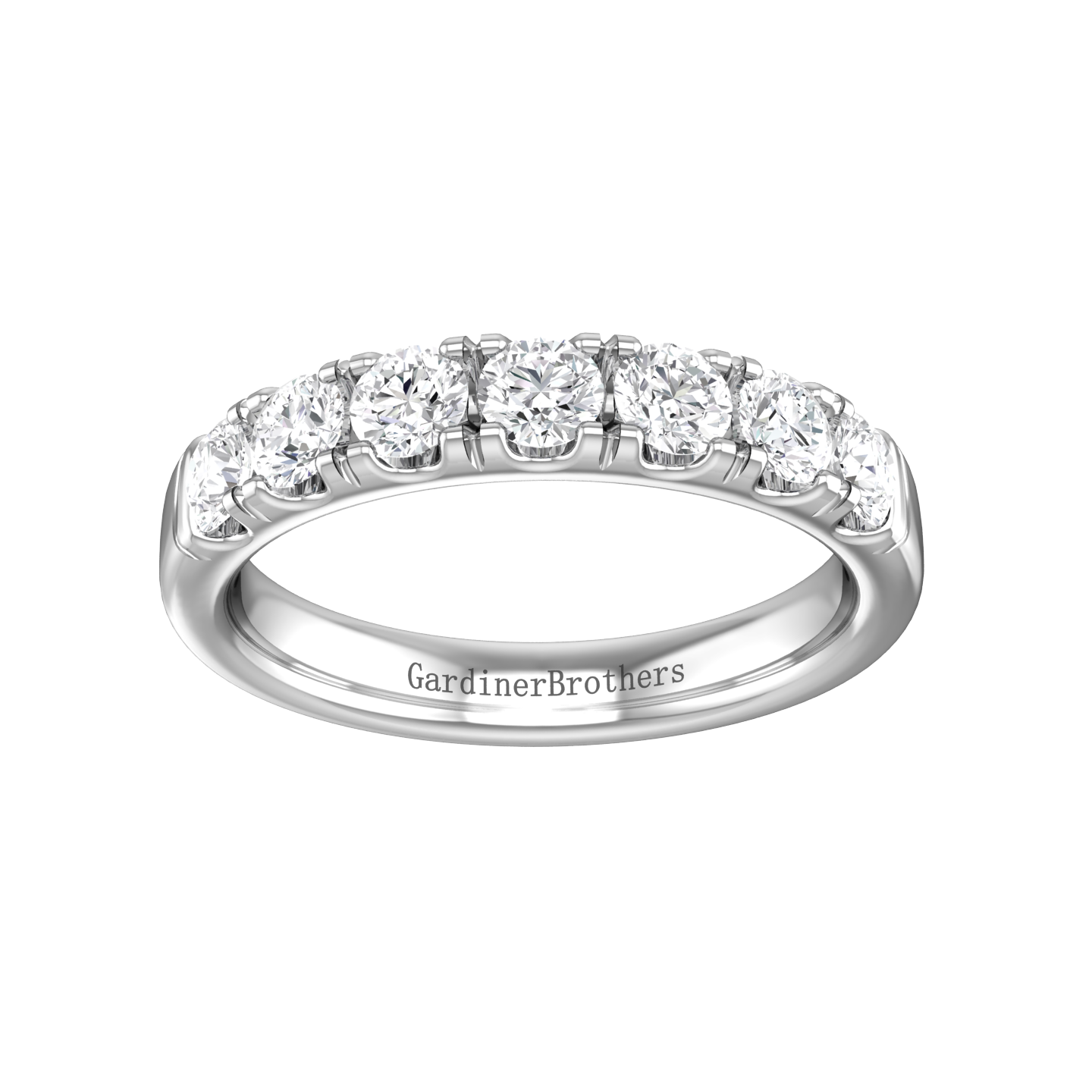 Round Brilliant Cut Mirco Claw Set Wedding Band Gardiner Brothers