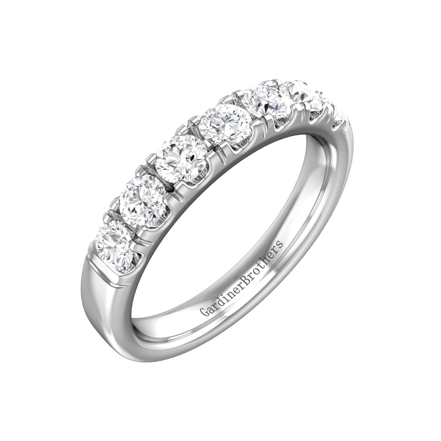 Round Brilliant Cut Mirco Claw Set Wedding Band Gardiner Brothers