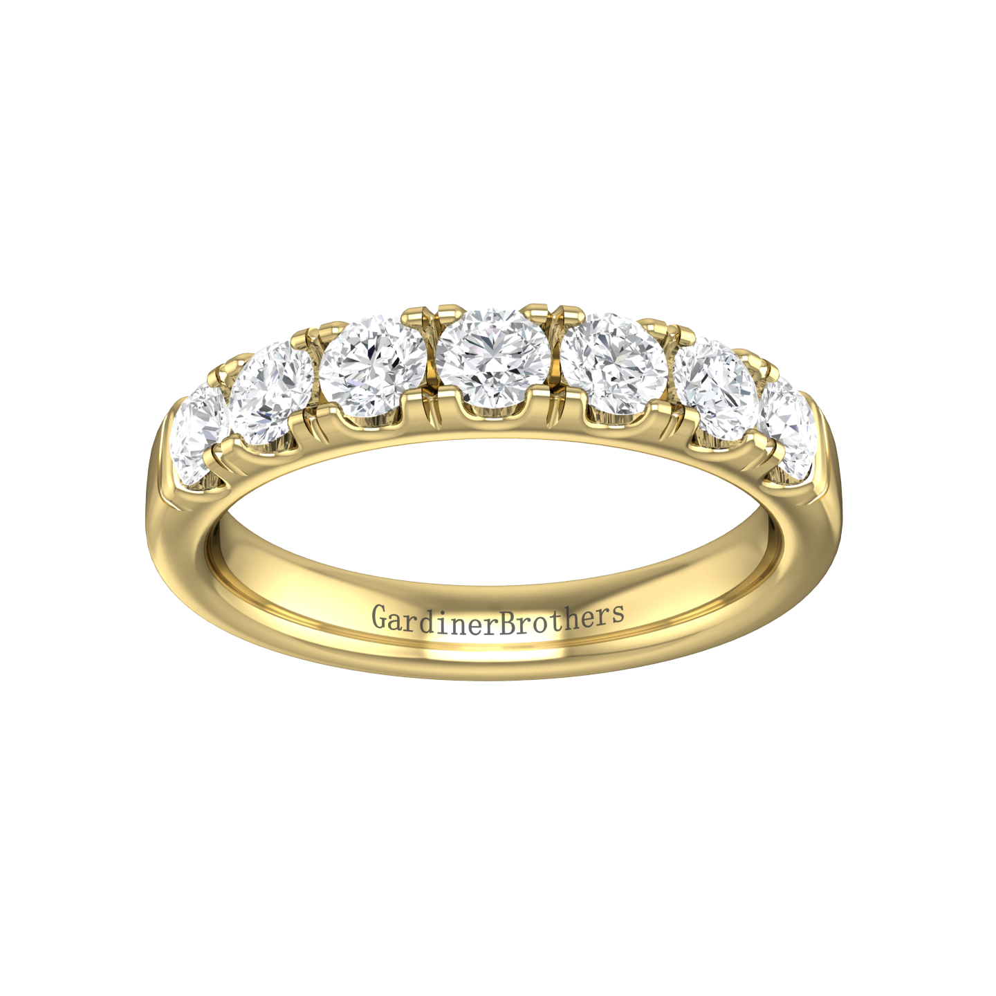Round Brilliant Cut Mirco Claw Set Wedding Band Gardiner Brothers