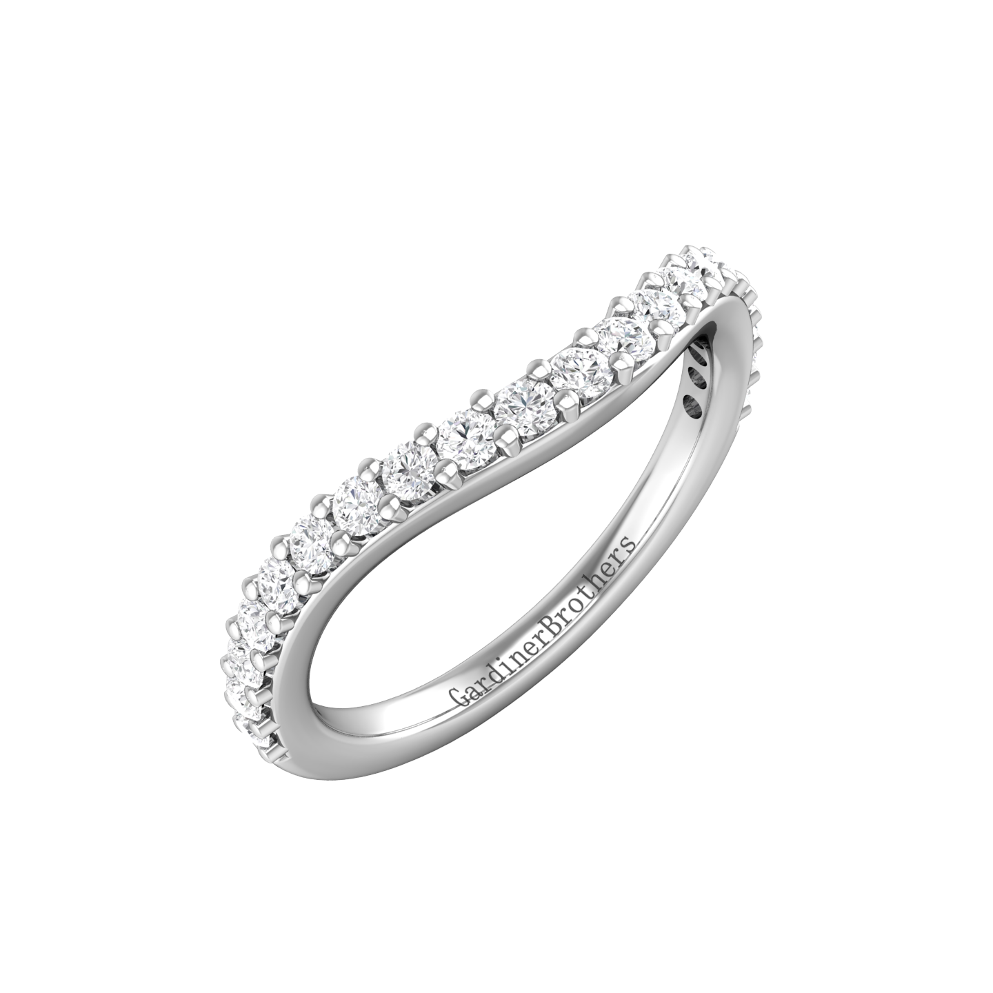 Curved Diamond Set Wedding Band Gardiner Brothers