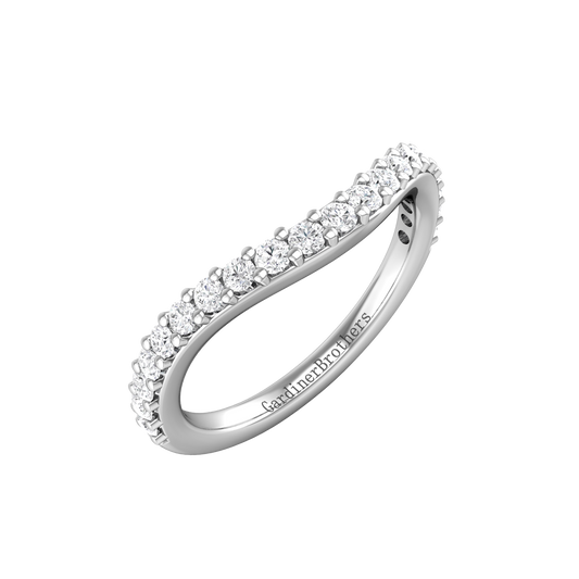 Curved Diamond Set Wedding Band  Gardiner Brothers