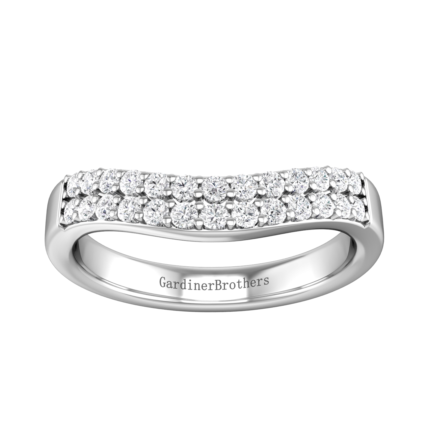 Double Row Curved Shaped Wedding Band Gardiner Brothers