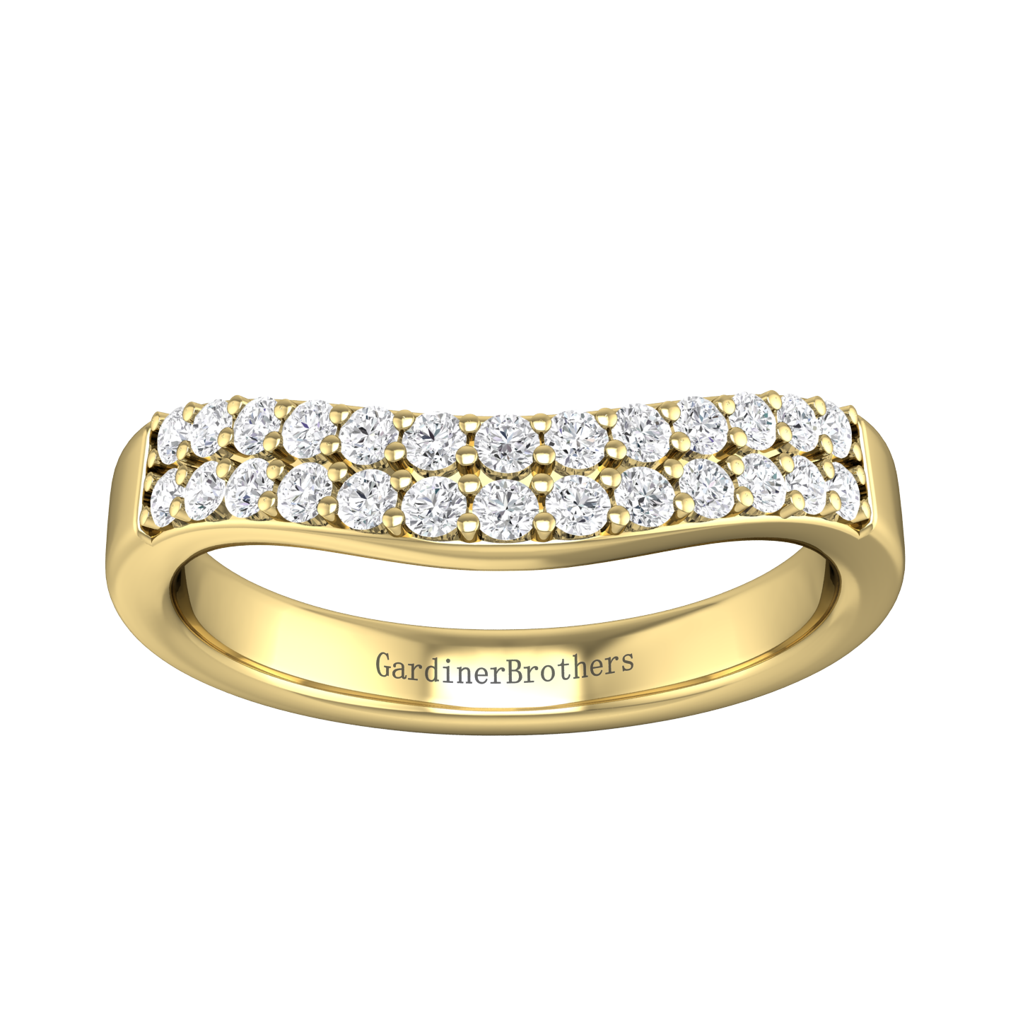 Double Row Curved Shaped Wedding Band  Gardiner Brothers