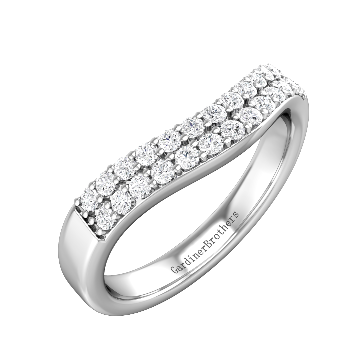 Double Row Curved Shaped Wedding Band Gardiner Brothers