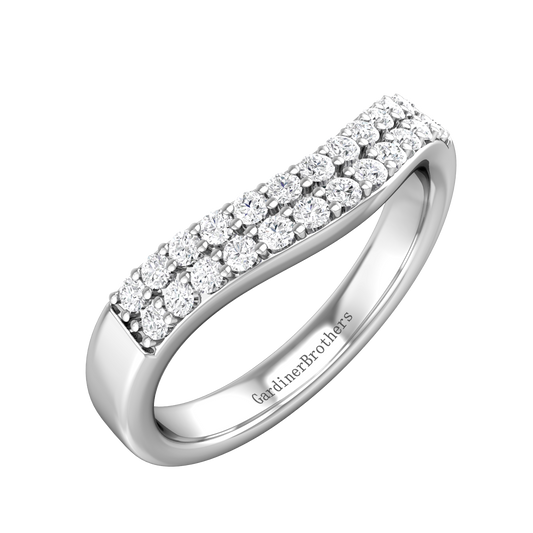 Double Row Curved Shaped Wedding Band  Gardiner Brothers