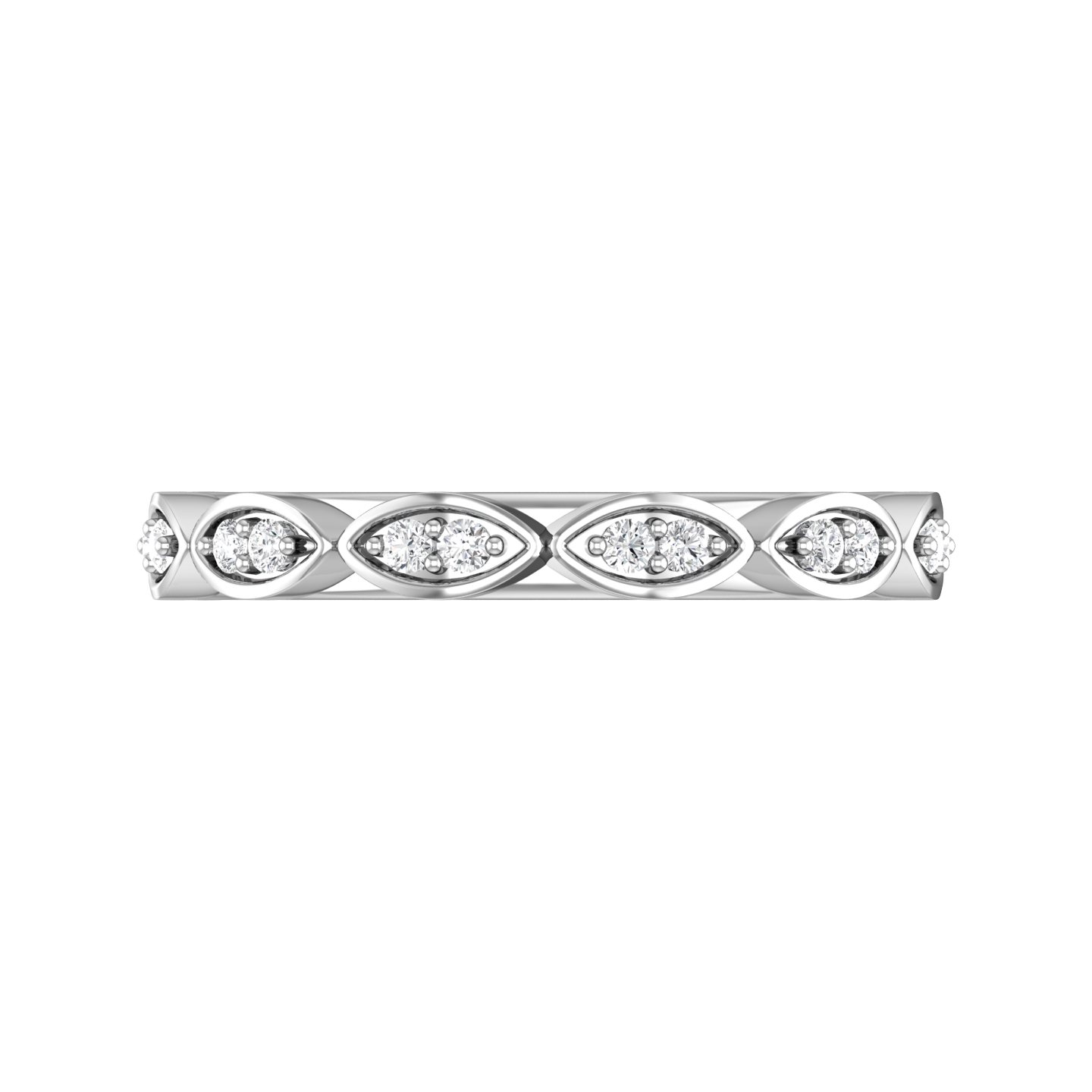 Round Brilliant Cut Vintage Style Diamond Set Wedding Band  Gardiner Brothers