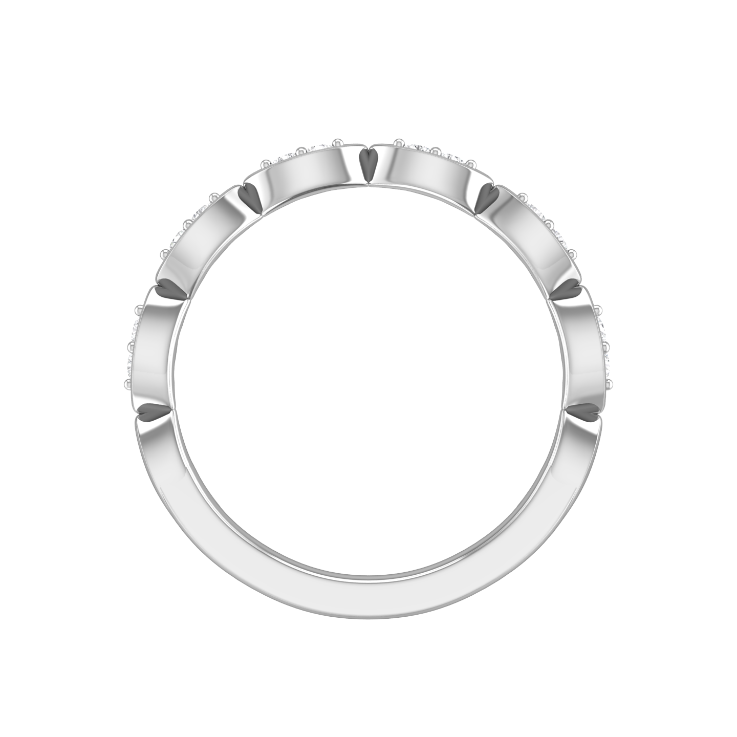 Round Brilliant Cut Vintage Style Diamond Set Wedding Band  Gardiner Brothers