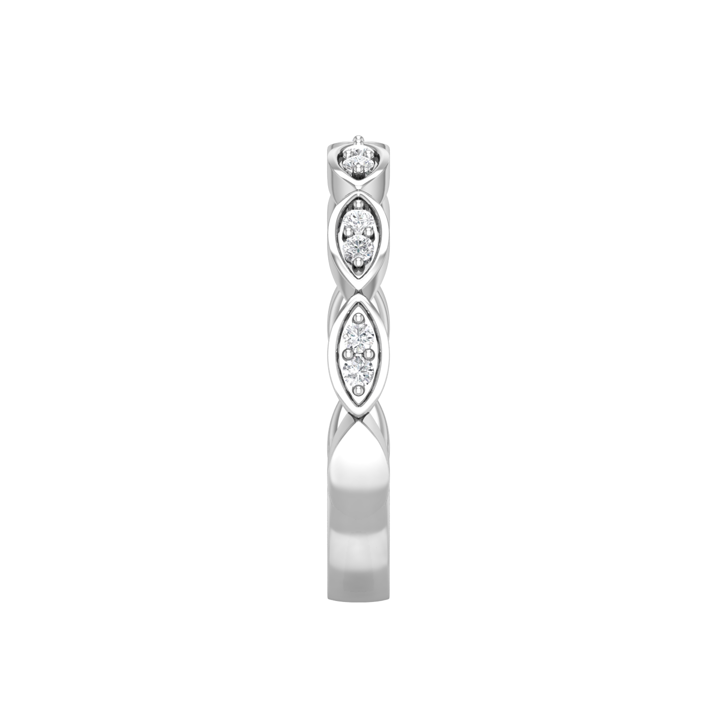 Round Brilliant Cut Vintage Style Diamond Set Wedding Band  Gardiner Brothers