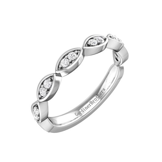 Round Brilliant Cut Vintage Style Diamond Set Wedding Band  Gardiner Brothers