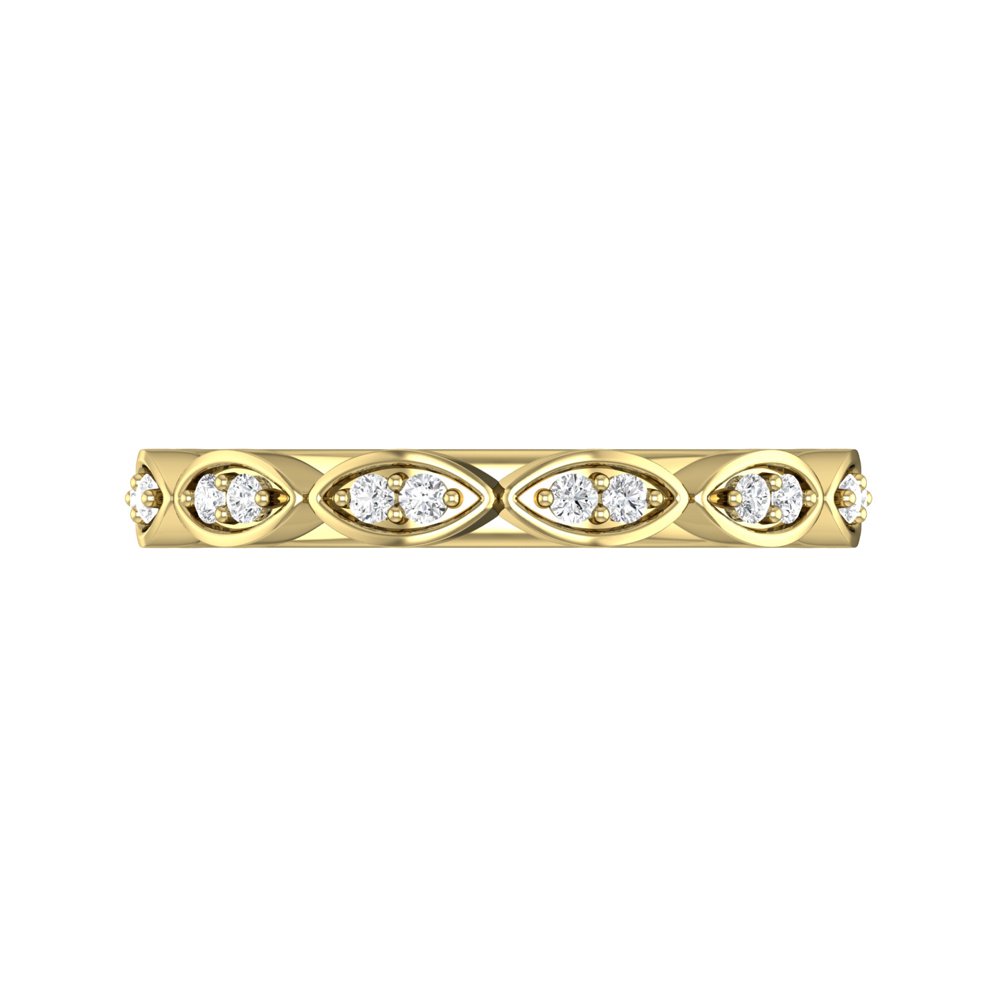 Round Brilliant Cut Vintage Style Diamond Set Wedding Band  Gardiner Brothers