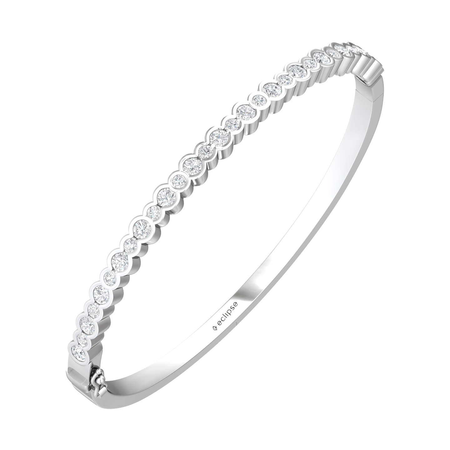 Eclipse Collection All Diamond Bangle Gardiner Brothers Platinum