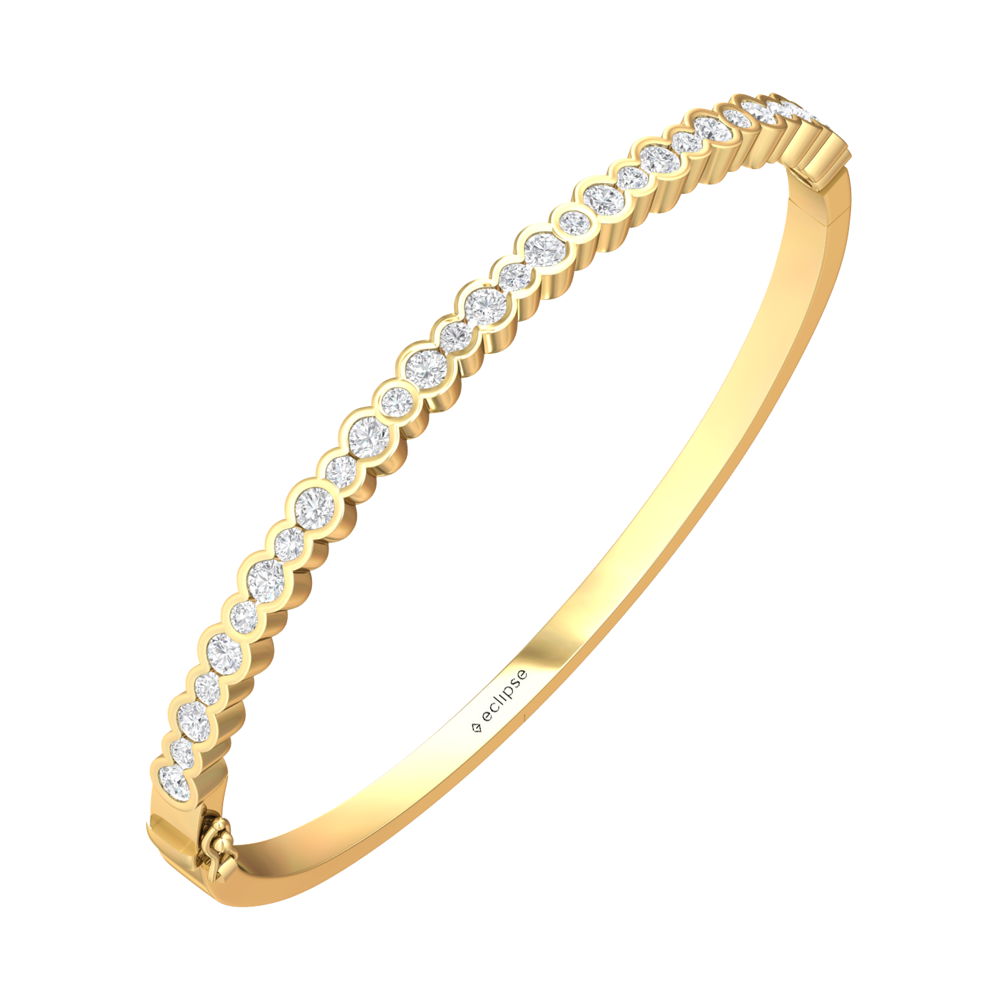 Eclipse Collection All Diamond Bangle Gardiner Brothers 18ct Yellow Gold