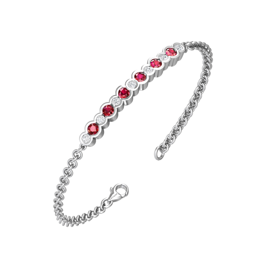 Eclipse Collection Ruby and Diamond Bracelet  Gardiner Brothers 18ct White Gold