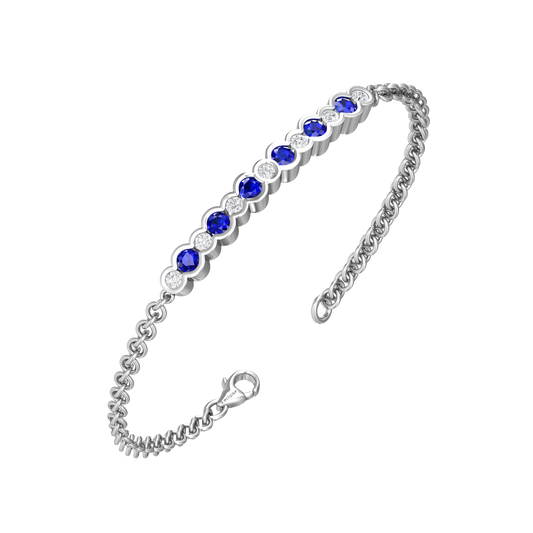 Eclipse Collection Sapphire and Diamond Bracelet  Gardiner Brothers 18ct White Gold