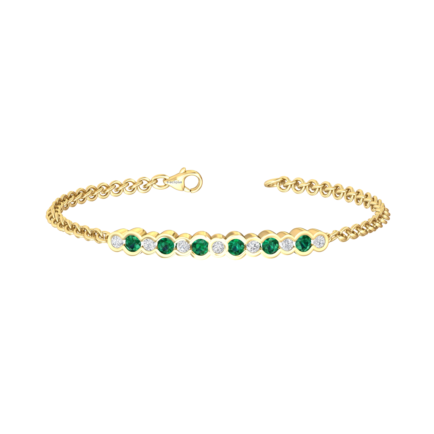 Eclipse Collection Emerald and Diamond Bracelet Gardiner Brothers