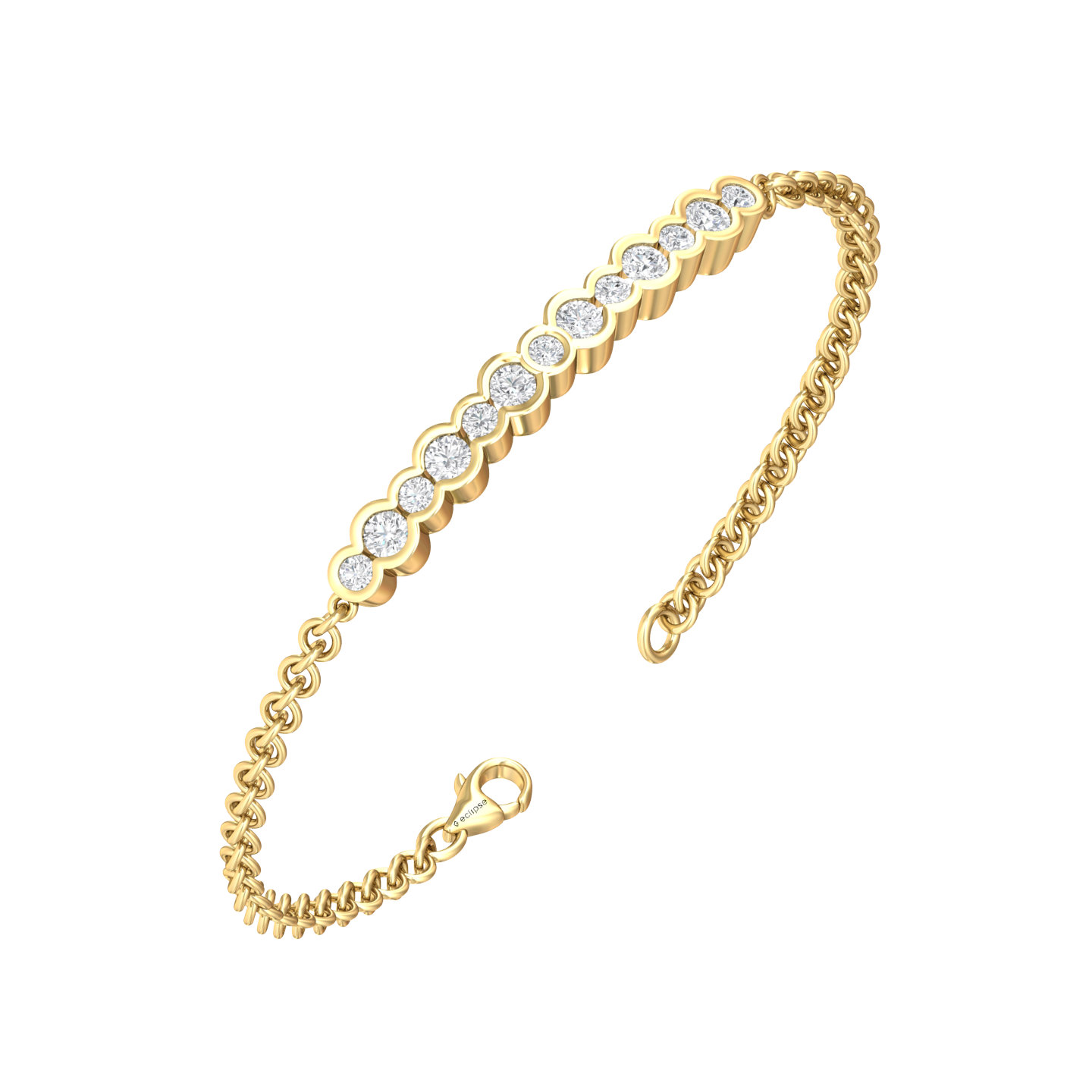 Eclipse Collection All Diamond Bracelet Gardiner Brothers 18ct Yellow Gold