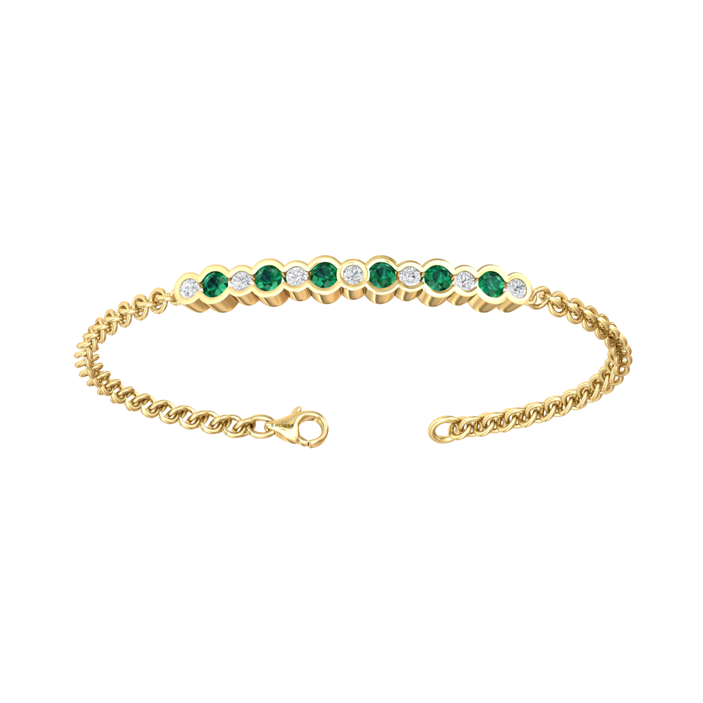 Eclipse Collection Emerald and Diamond Bracelet Gardiner Brothers