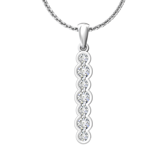 Eclipse Collection All Diamond Stick Pendant  Gardiner Brothers 18ct White Gold