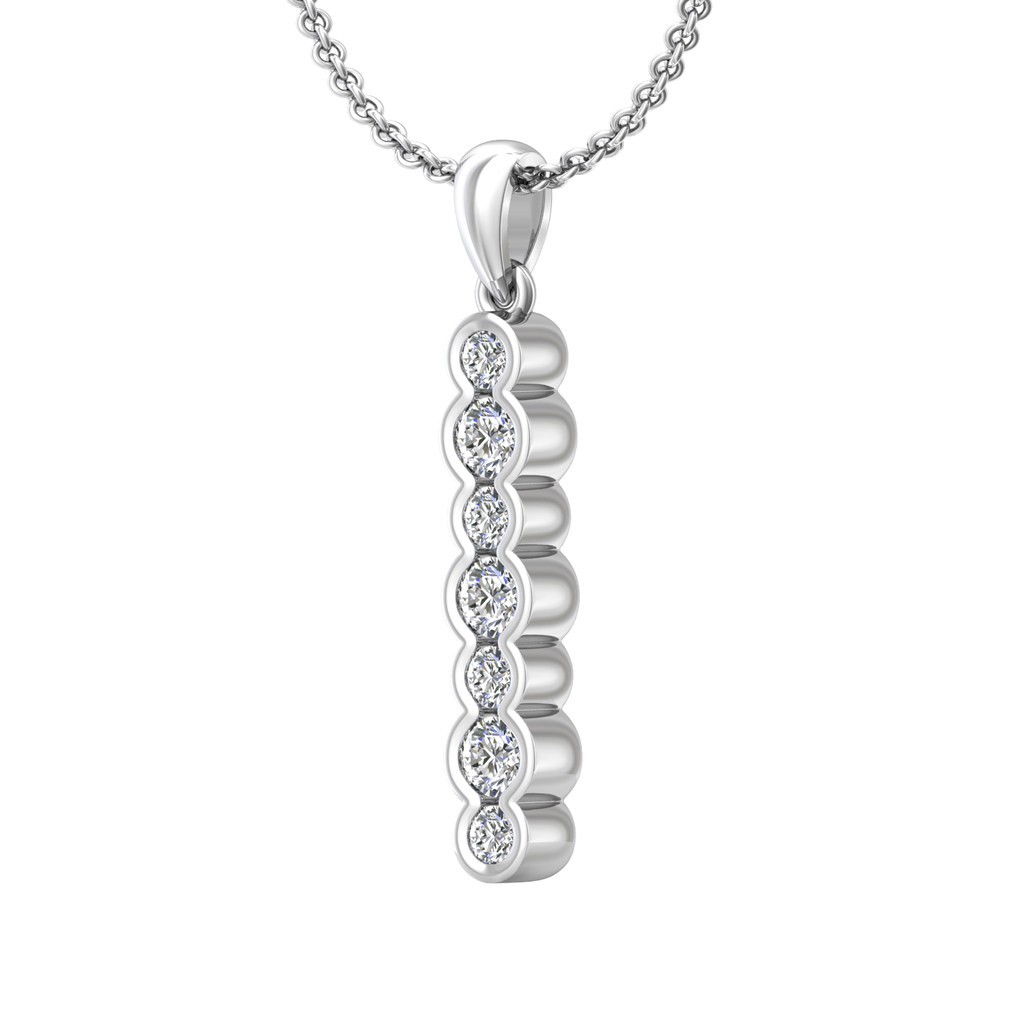 Eclipse Collection All Diamond Stick Pendant Gardiner Brothers