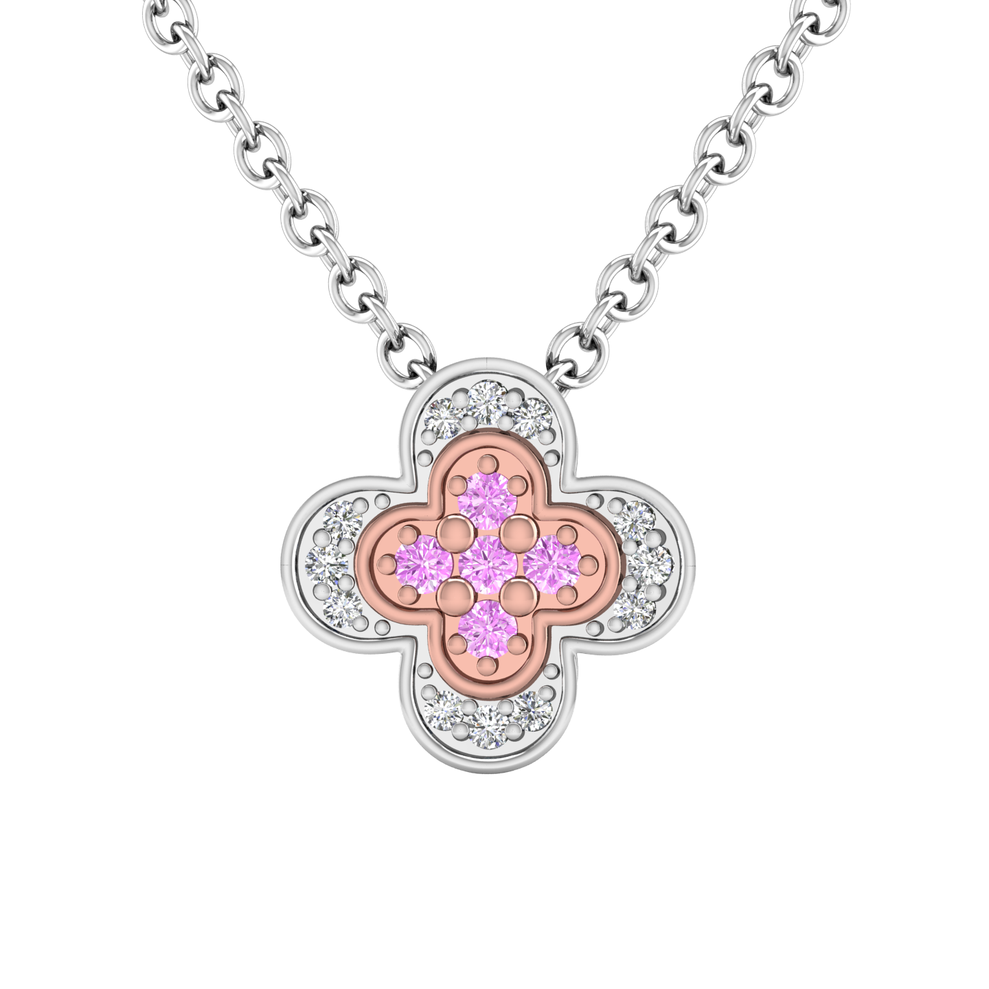 Rosa Pink Diamond, Flower Style Pendant Gardiner Brothers