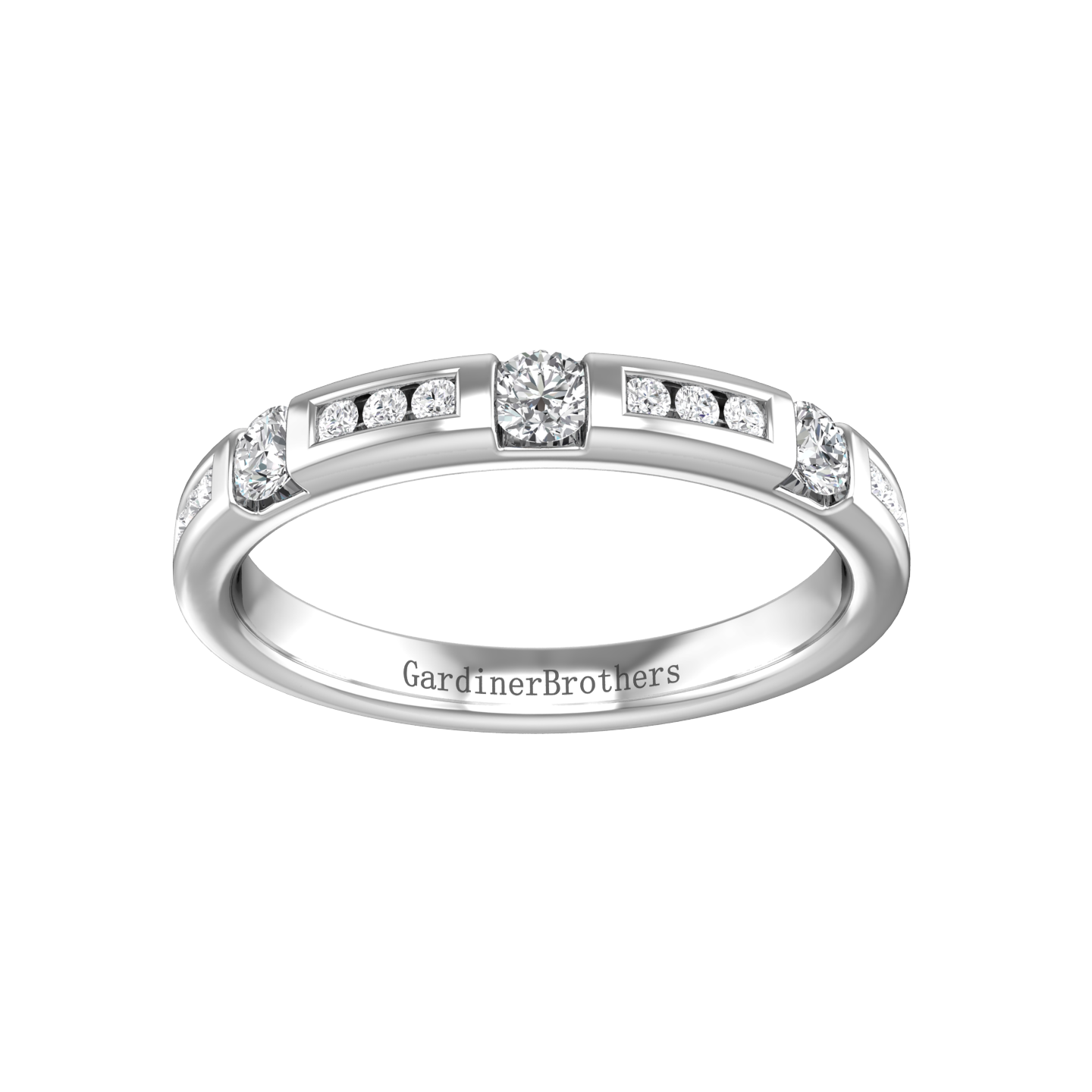 Round Brilliant Cut Diamond Wedding Band  Gardiner Brothers