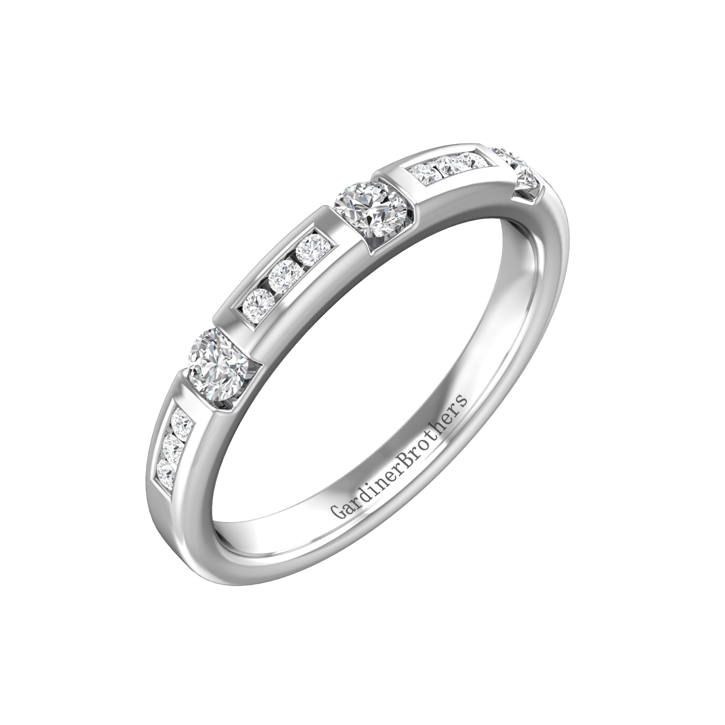 Round Brilliant Cut Diamond Wedding Band  Gardiner Brothers