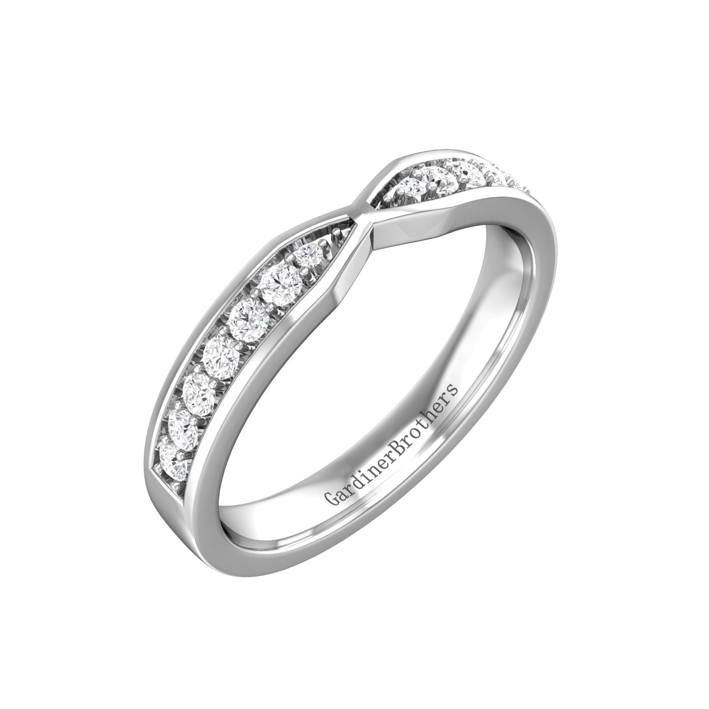 Bowtie Shape Diamond Set Wedding Band Gardiner Brothers