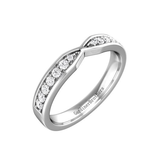 Bowtie Shape Diamond Set Wedding Band  Gardiner Brothers