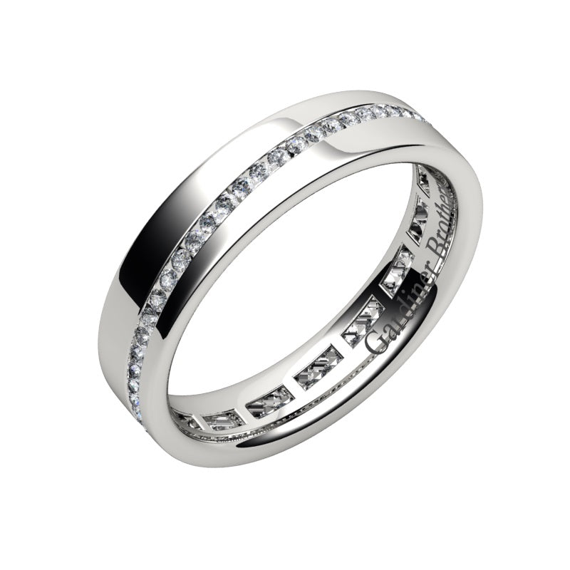 Round Brilliant Cut "Wave" Set Diamond Wedding Band  Gardiner Brothers