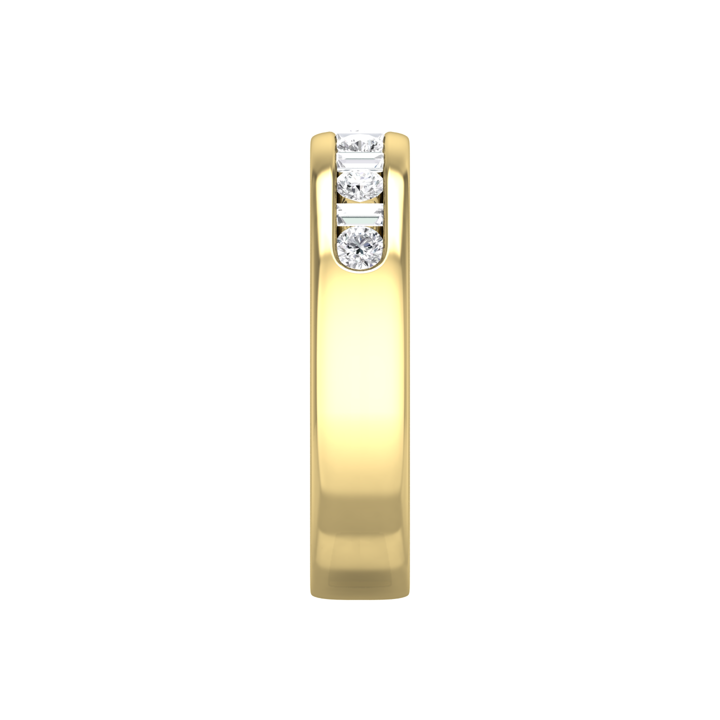 Round Brilliant and Baguette Cut Diamond Set Wedding Band Gardiner Brothers