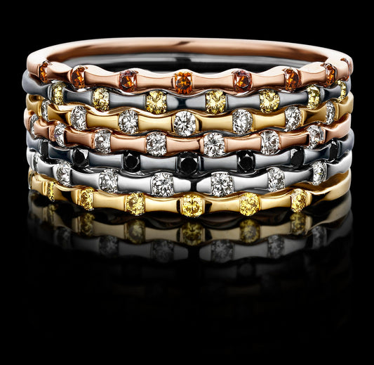 BelleChique Diamond Single Row Stacking Ring  Gardiner Brothers