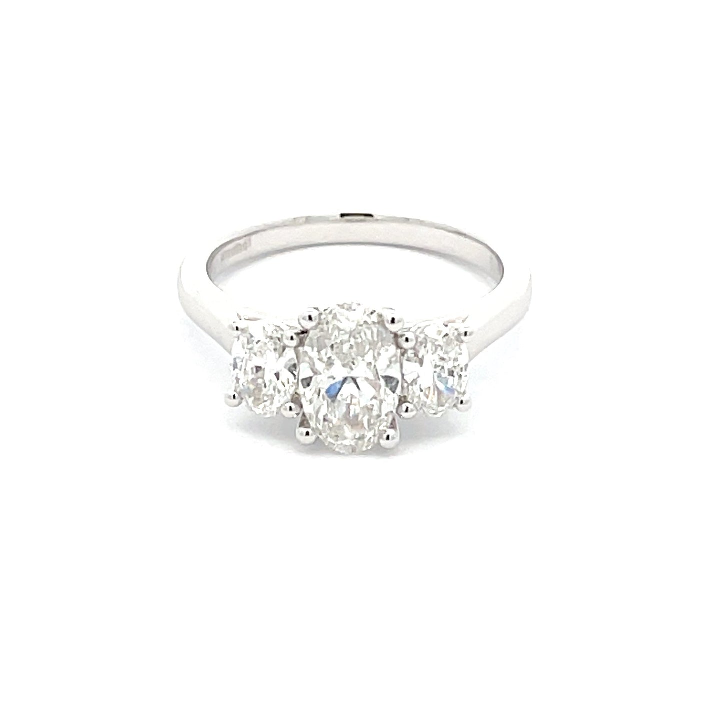 Oval Shaped Diamond 3 Stone Ring - 1.61cts Gardiner Brothers