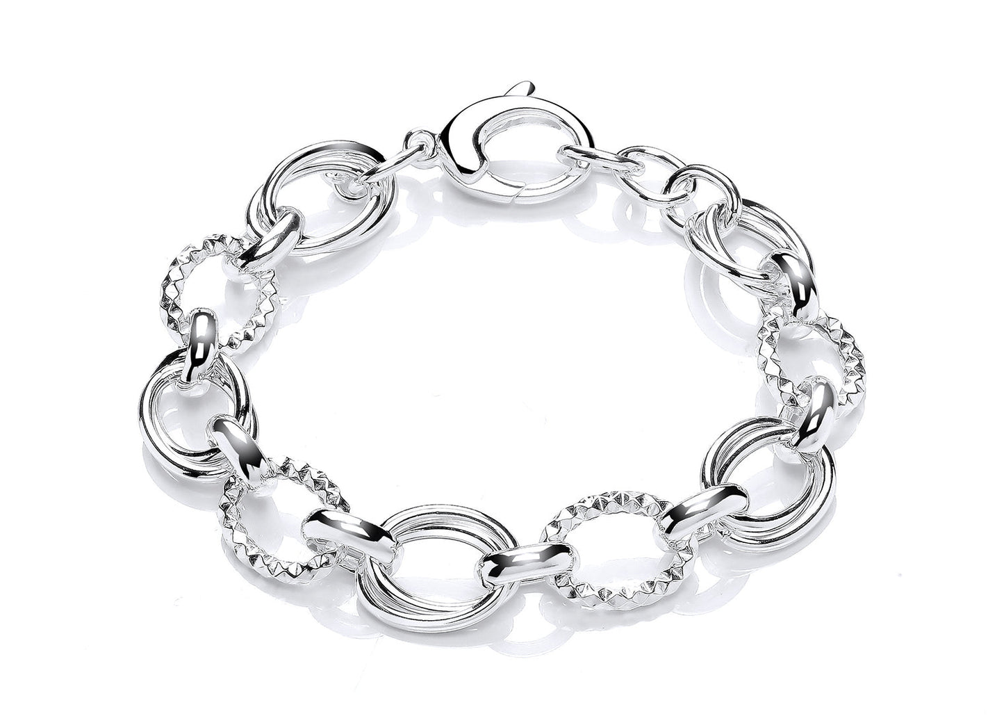 Silver Fancy Oval Link Bracelet Gardiner Brothers