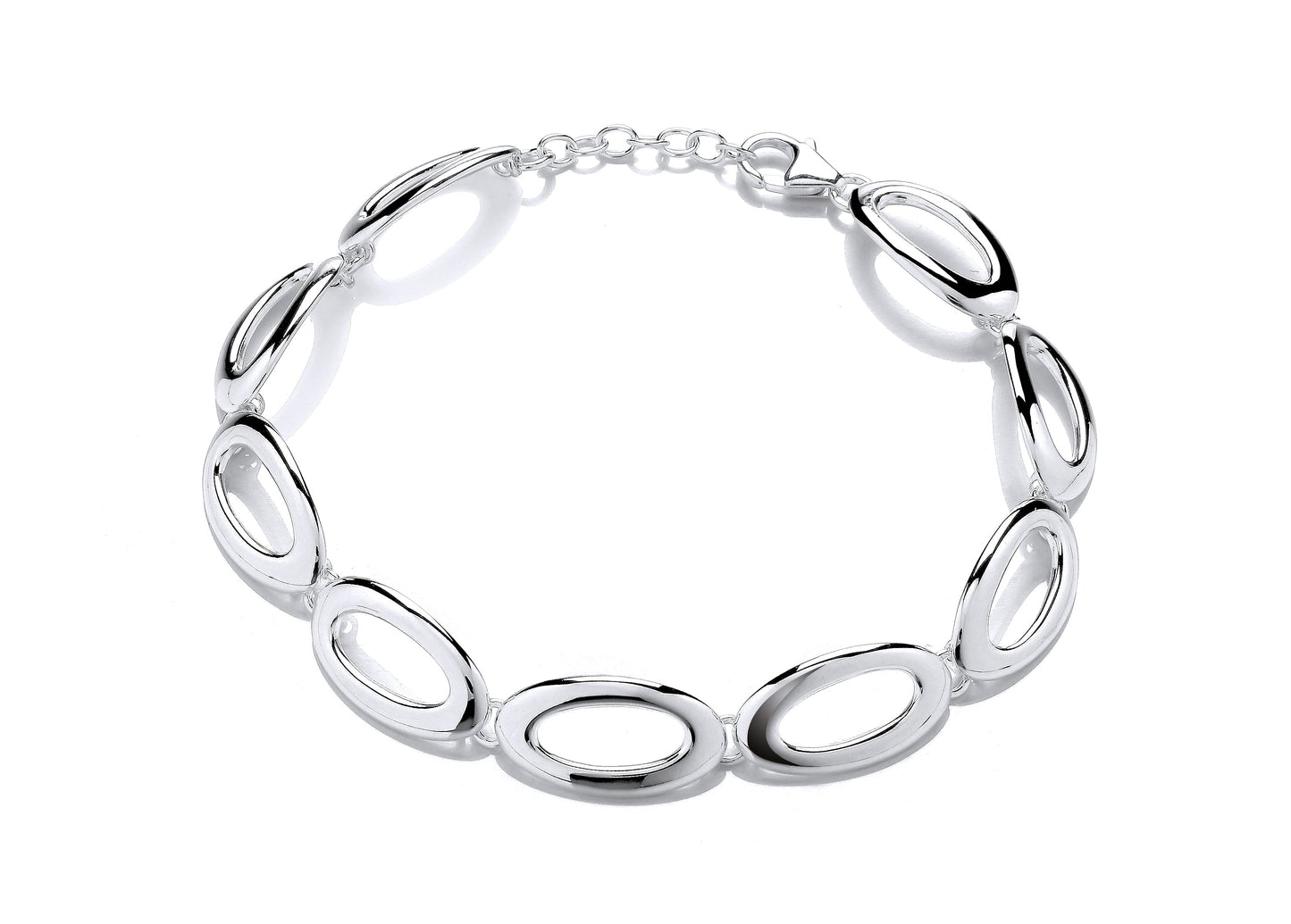 Silver Flat Oval Link Bracelet Gardiner Brothers
