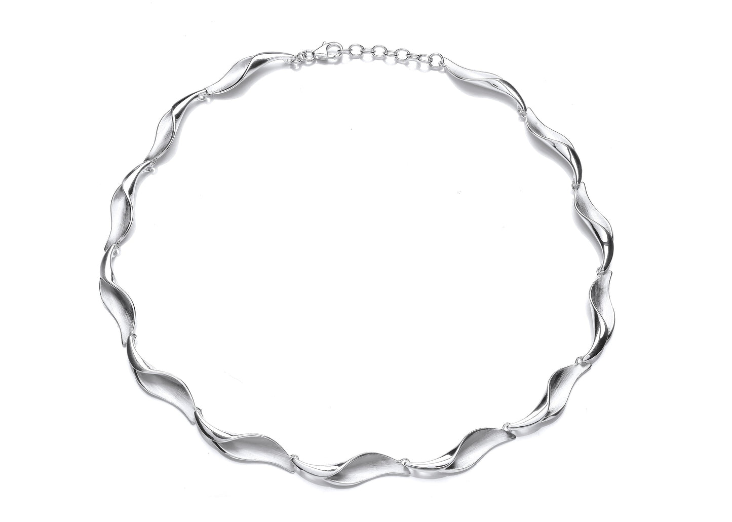 Silver Curved Leaf Necklace Gardiner Brothers