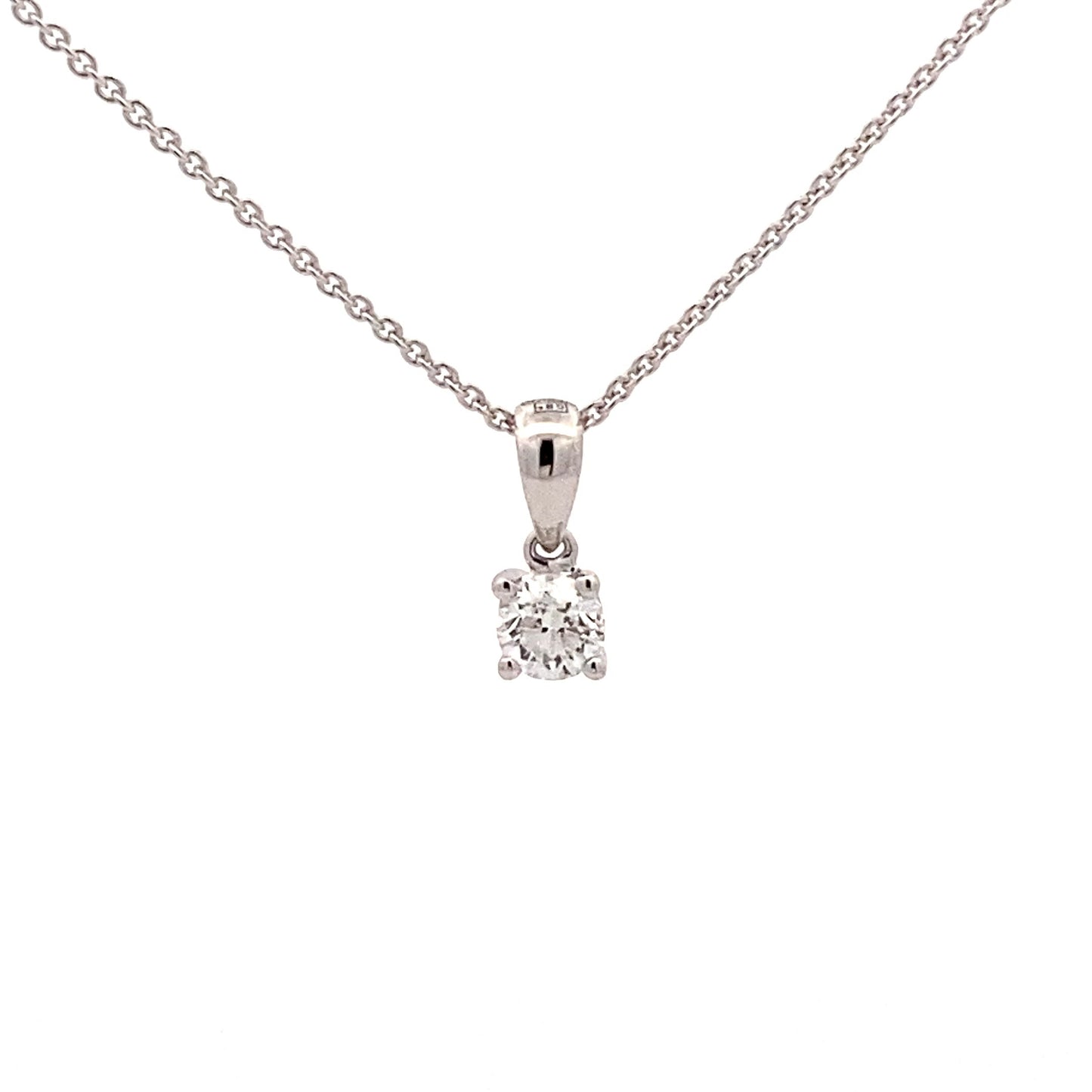 Round Brilliant Cut Diamond Solitaire Pendant - 0.20cts Gardiner Brothers