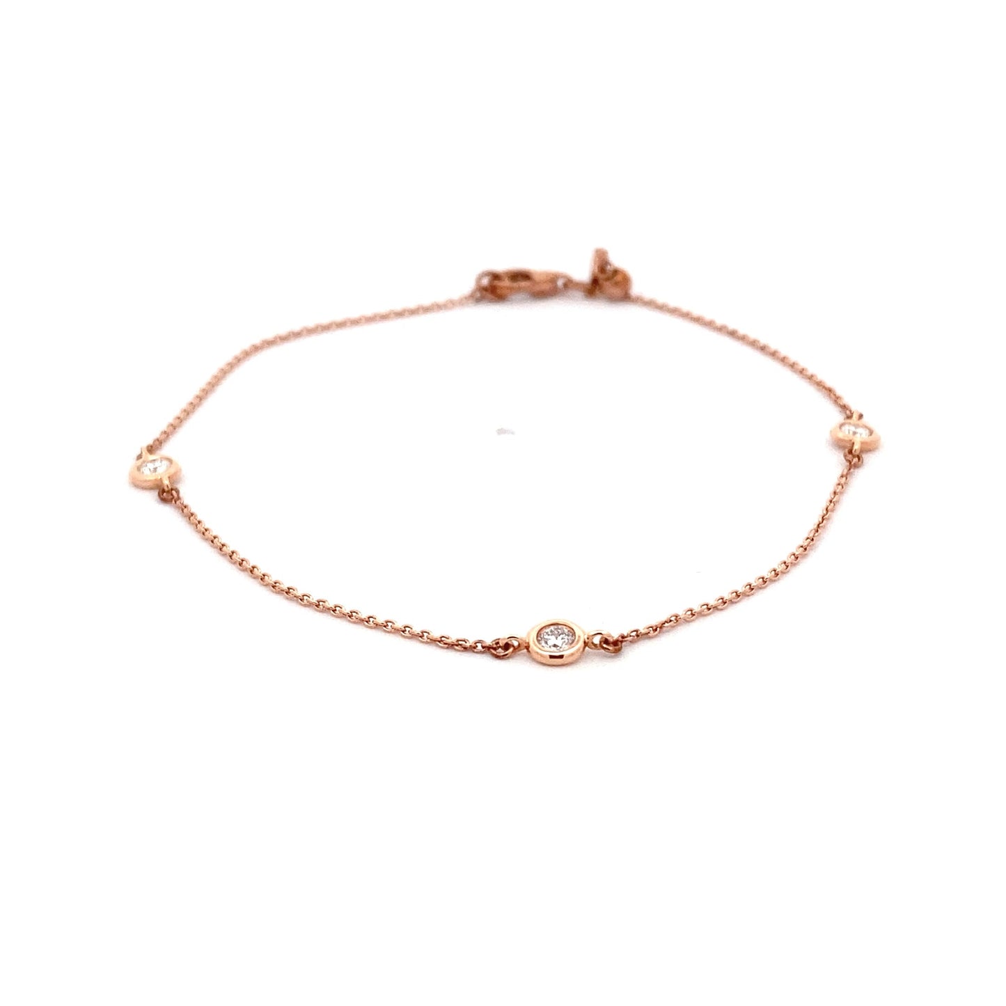Rose Gold "Yard of Diamonds" Style Bracelet Gardiner Brothers