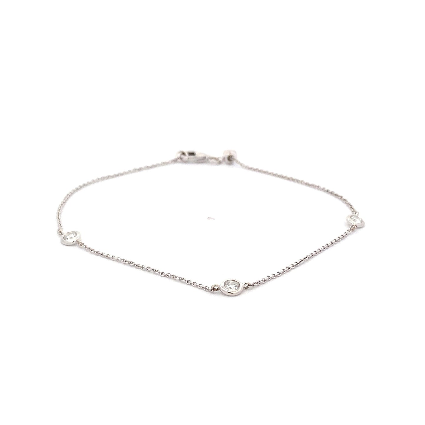 White Gold "Yard of Diamonds" Style Bracelet Gardiner Brothers