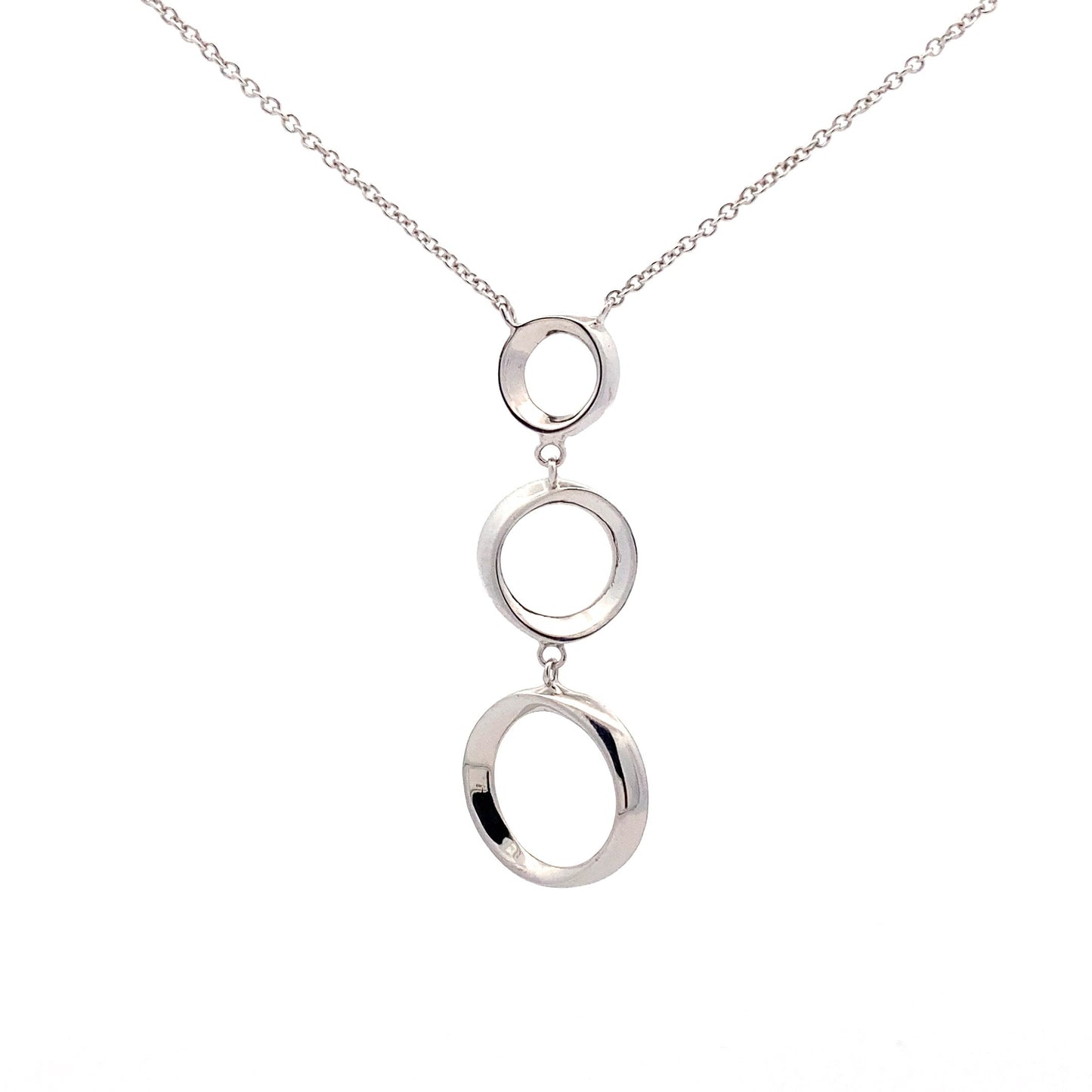 White Gold 3 Circle Drop Pendant Gardiner Brothers