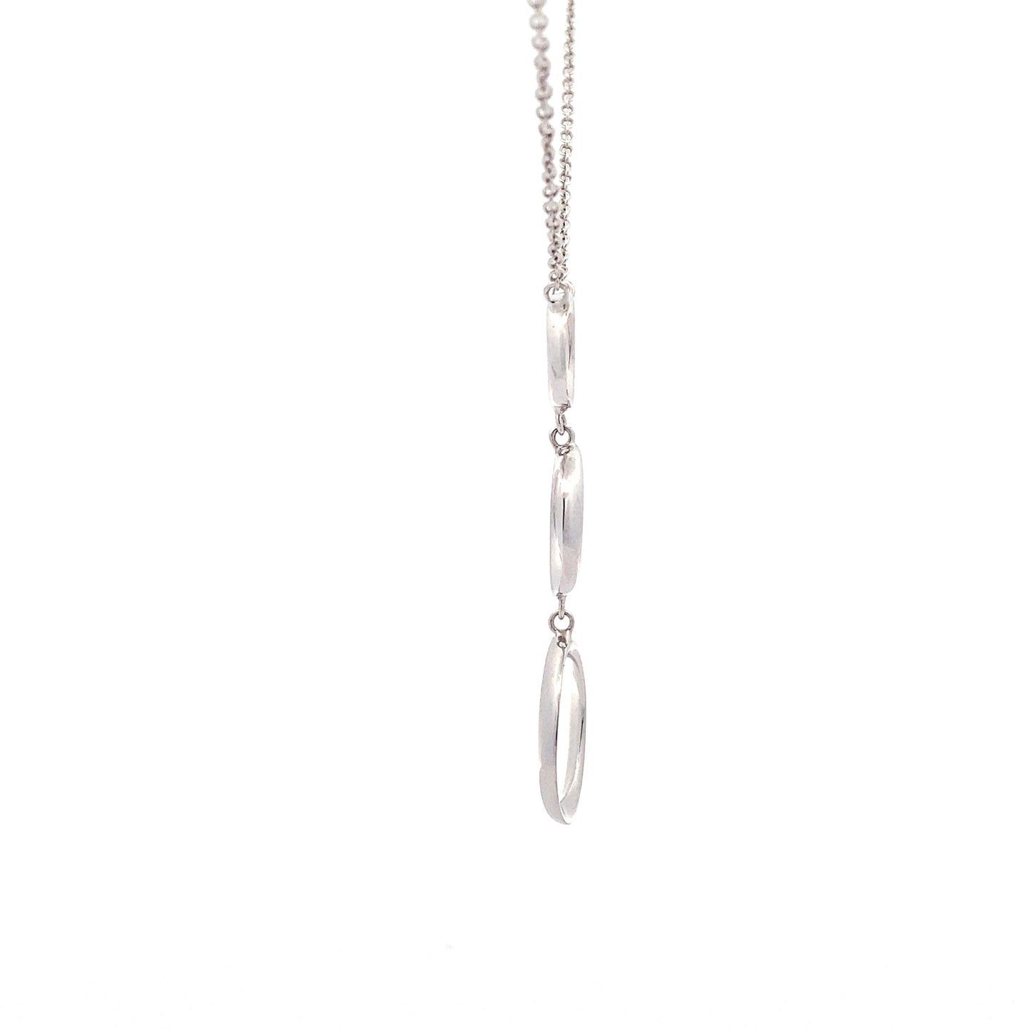 White Gold 3 Circle Drop Pendant Gardiner Brothers