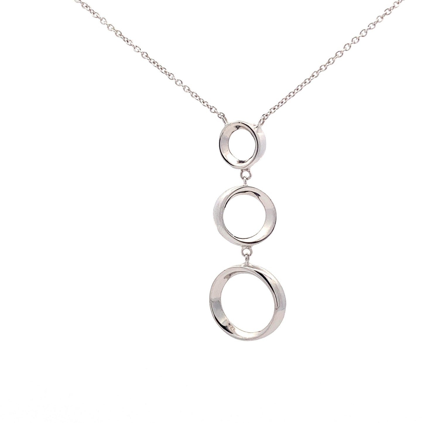 White Gold 3 Circle Drop Pendant Gardiner Brothers