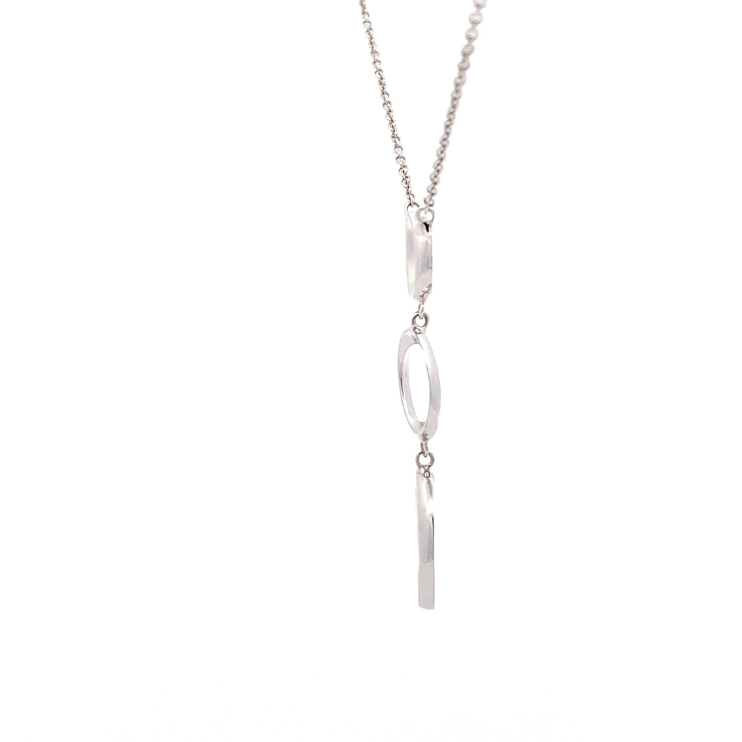 White Gold 3 Circle Drop Pendant Gardiner Brothers
