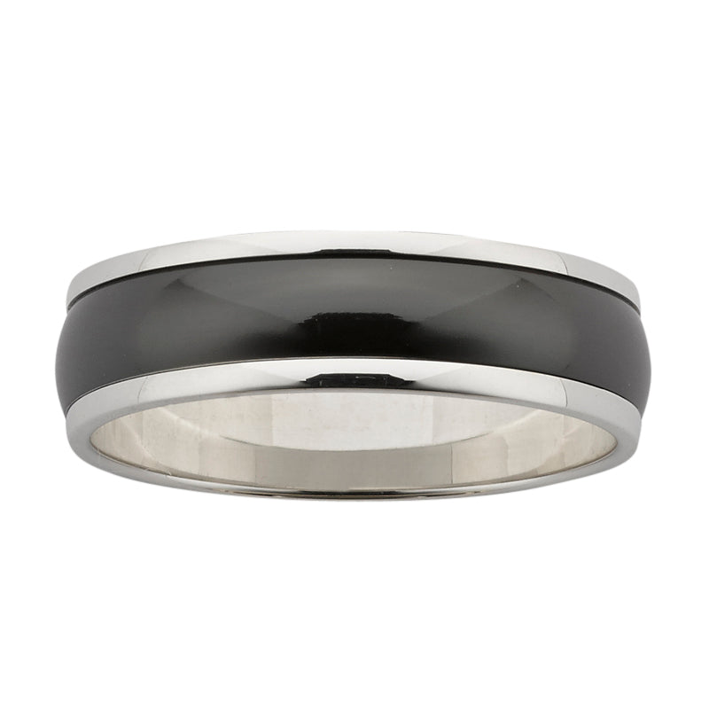 Metal Ring with Polished Zircon Centre gardiner-brothers