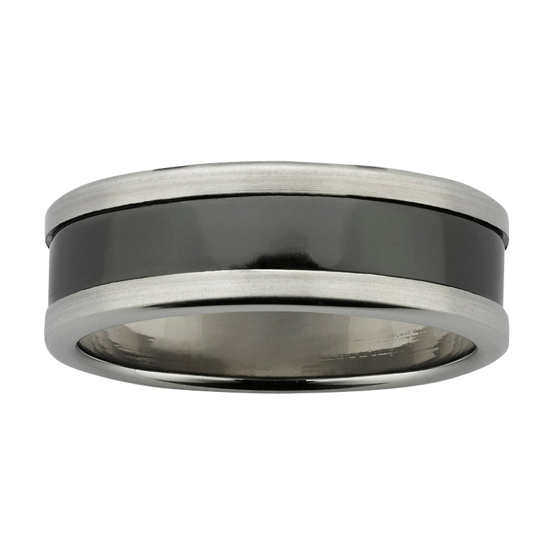 Metal ring with polished Zircon inset  gardiner-brothers